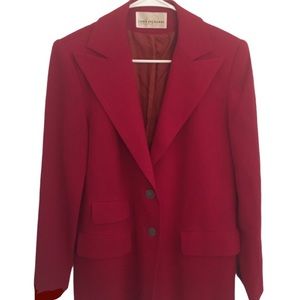 Linda Richards Red Wool Blazer